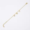 Kalp ve Çapa Zirkon Taşlı Charm Bileklik - 14K Altın Rengi Kaplama, 17+3 cm