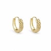 Kapitone Desenli Klasik Halka Küpe - 14k Altın Kaplama - 14 mm