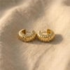 Kordon Halka Küpe - 14K Altın Rengi Kaplama, 2 cm