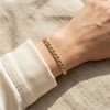 Küba Zincir Zirkon Taşlı Bileklik - 14K Altın Rengi Kaplama, 17+2 cm