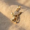 Melek Kolye Ucu, Zirkon - 14K Altın Rengi Kaplama, 2,2 cm