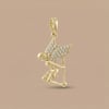 Melek Kolye Ucu, Zirkon - 14K Altın Rengi Kaplama, 2,2 cm