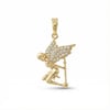 Melek Kolye Ucu, Zirkon - 14K Altın Rengi Kaplama, 2,2 cm