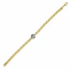 Nazar Boncuğu Zirkon Taşlı Ayarlanabilir Oval Zincir Bileklik - 14k Altın Kaplama - 19 cm