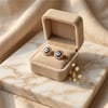 Nazar Boncuklu Zirkon Taşlı Küpe - Rose Altın Rengi Kaplama, 1,1 cm çap