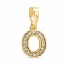 O Harfi Zirkon Taşlı Minimal Kolye Ucu  - 14k Altın Kaplama - 8 x 16 mm