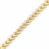 Ok Ucu Zirkon Taşlı Çelik Bileklik - 14K Altın Kaplama - 17+2cm
