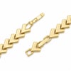 Ok Ucu Zirkon Taşlı Çelik Bileklik - 14K Altın Kaplama - 17+2cm