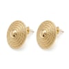 Otantik Desenli Kabartmalı Çivi Küpe  - 14k Altın Kaplama - 26 mm