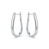 Parlak Yüzeyli Oval Klipsli Küpe  - Beyaz Altın Kaplama - 33 mm