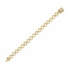 Pave Kilitli Zirkon Taşlı Oval Zincir Bileklik - 14k Altın Kaplama - 19 cm