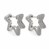 Pave Yıldız Zirkon Taşlı Küpe - Beyaz Altın Kaplama - 20 mm