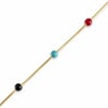 Renkli Mineli Top Bileklik - 14K Altın Kaplama - 17+3 cm
