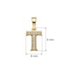 T Harfi Zirkon Taşlı Minimal Kolye Ucu  - 14k Altın Kaplama - 8 x 16 mm