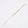Yıldız Motif Zirkon Taşlı Bileklik - 14K Altın Rengi Kaplama, 17+3 cm