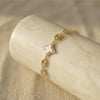Yıldız Motif Zirkon Taşlı Bileklik - 14K Altın Rengi Kaplama, 17+3 cm