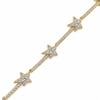 Yıldız Zirkon Taşlı Bileklik - 14K Altın Kaplama - 17 cm