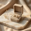 Yonca Form Halka İçinde İncili Küpe 14K Altın Rengi Kaplama, 1,8 cm