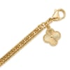 Yonca Uçlu Charm Hasır Zincir Çelik Bileklik - 14K Altın Kaplama - 19 cm