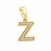 Z Harfi Zirkon Taşlı Minimal Kolye Ucu  - 14k Altın Kaplama - 8 x 16 mm