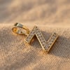 Z Harfi Zirkon Taşlı Minimal Kolye Ucu  - 14k Altın Kaplama - 8 x 16 mm