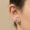 Zirkon Taşlı Hilal Küpe - 14k Altın Rengi Kaplama, 1,7 cm ve 2,1 cm