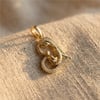 Zirkon Taşlı Kalp İçinde Anne Çocuk Kolye Ucu - 14k Altın Rengi Kaplama, 3 cm, 1,7 cm