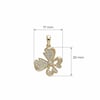 Zirkon Taşlı Kelebek Kolye Ucu  - 14k Altın Kaplama - 17 x 27 mm
