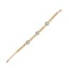 Zirkon Taşlı Nazar Boncuklu Oval Zincir Bileklik  - 14k Altın Kaplama - 19+3 cm