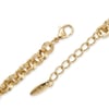 Zirkon Taşlı Nazar Boncuklu Oval Zincir Bileklik  - 14k Altın Kaplama - 19+3 cm