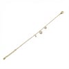 Zirkon Taşlı Üç Kalpli Charm Bileklik - 14K Altın Rengi Kaplama, 17+3 cm