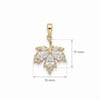 Zirkon Taşlı Yaprak Kolye Ucu  - 14k Altın Kaplama - 15 x 24 mm