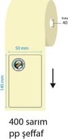 50x140 MM, PP, Şeffaf, 1' Lİ, 40 MM, 400 AD.