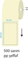 50x80 MM, PP Şeffaf, 1 Lİ, 40 MM, 500 AD. BASKISIZ