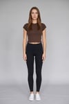 Kadın Basic Kısa Kollu Crop M4283 Kahve