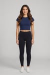 Kadın Basic Kısa Kollu Crop M4283 Lacivert