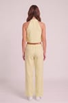 Kadın Crop Bluz Pantolon Takım M2774 Sarı