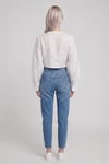 Kadın Fırfır Detaylı Crop Bluz M2814 Beyaz