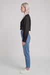 Kadın Fırfır Detaylı Crop Bluz M2814 Siyah
