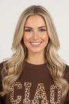 Kadın Leopar Baskılı Sweatshirt M2343 Kahve