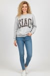 Kadın Leopar Baskılı Sweatshirt M2343 Gri