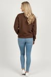 Kadın Leopar Baskılı Sweatshirt M2343 Kahve