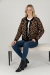 Kadın Leopar Desenli Triko Hırka M6729 Leopar