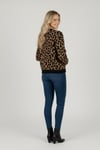 Kadın Leopar Desenli Triko Hırka M6729 Leopar