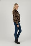 Kadın Leopar Desenli Triko Hırka M6729 Leopar
