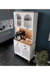  MaceraMobilya Çok Amaçlı Dolap 2 Kapaklı Kahve Köşesi – 93 cm MDF, LED Aydınlatmalı, Çok Amaçlı Mutfak ve Airfryer Dolabı