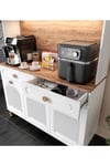  MaceraMobilya Çok Amaçlı Dolap 3 Kapaklı Kahve Köşesi – 140 cm MDF, LED Aydınlatmalı, Çok Amaçlı Mutfak ve Airfryer Dolabı