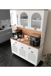 MaceraMobilya Çok Amaçlı Dolap 3 Kapaklı Kahve Köşesi – 140 cm MDF, LED Aydınlatmalı, Çok Amaçlı Mutfak ve Airfryer Dolabı