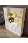  MaceraMobilya Çok Amaçlı Dolap Armoni Gold Maxi Kahve Köşesi Komple MDF