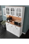  MaceraMobilya Çok Amaçlı Dolap Efes Kahve Köşesi - 140 cm MDF, LED Aydınlatmalı, Çok Amaçlı Mutfak ve Airfryer Dolabı (Ofis ve Ev)
